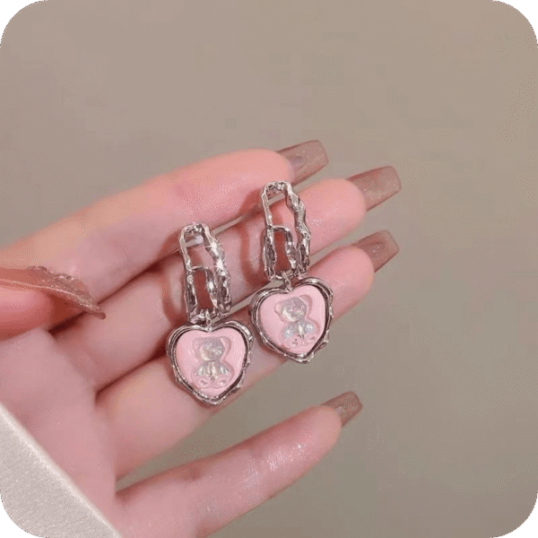 Cute Teddy Bear Drop Earrings