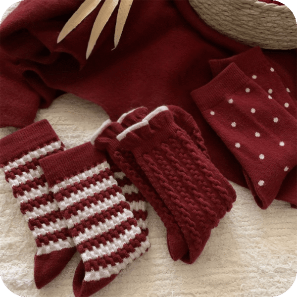 Christmas Red 3-Pack Cozy Socks Set (3 Pairs)